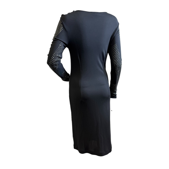 Women\'s Carmen Marc Valvo Dress Size M Black Silver Embellished